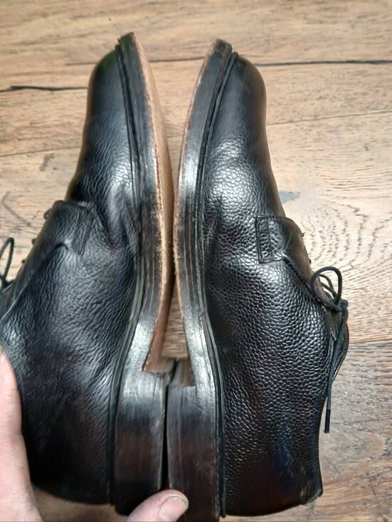 Allen Edmonds Black Pebbled Leather Leeds Derby Shoes 10.5 Wide main image 6